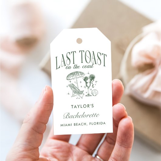 Kust Bruidsmeisje Cocktailfeest Groen Cadeaulabel