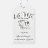 Kust Bruidsmeisje Cocktailparty Groen Cadeaulabel (Achterkant)