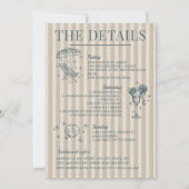 Kust Bruidsmeisje Cocktails Feestje Navy Kaart (Achterkant)