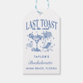 Kust Bruidsmeisje Modern Cocktailfeest Blauw Cadeaulabel (Voorkant)