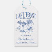 Kust Bruidsmeisje Modern Cocktailfeest Blauw Cadeaulabel (Achterkant)