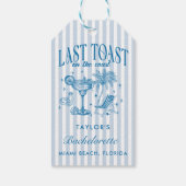 Kust Bruidsmeisje Modern Cocktailfeest Blauw Cadeaulabel (Achterkant)
