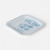 Kust Bruidsmeisje Modern Cocktailfeest Blauw Papieren Bordje (Gebogen)