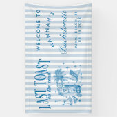 Kust Bruidsmeisje Modern Cocktailfeest Blauw Spandoek (Verticaal)