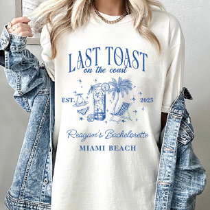 Kust Bruidsmeisje Modern Cocktailfeest Blauw T-shirt