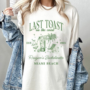 Kust Bruidsmeisje Modern Cocktailfeest Groen T-shirt