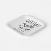 Kust Bruidsmeisje Modern Cocktailfeest Zwart Papieren Bordje (Gebogen)