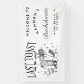 Kust Bruidsmeisje Modern Cocktailfeest Zwart Spandoek (Verticaal)