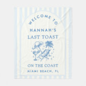 Kust Bruidsmeisje Moderne Cocktail Fleece Deken (Voorkant)