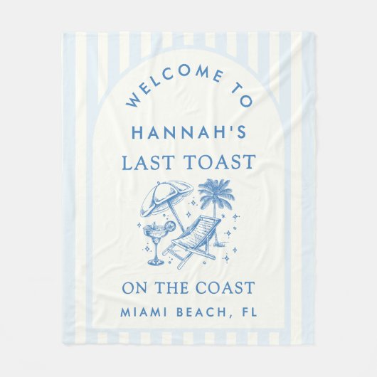 Kust Bruidsmeisje Moderne Cocktail Fleece Deken (Voorkant)