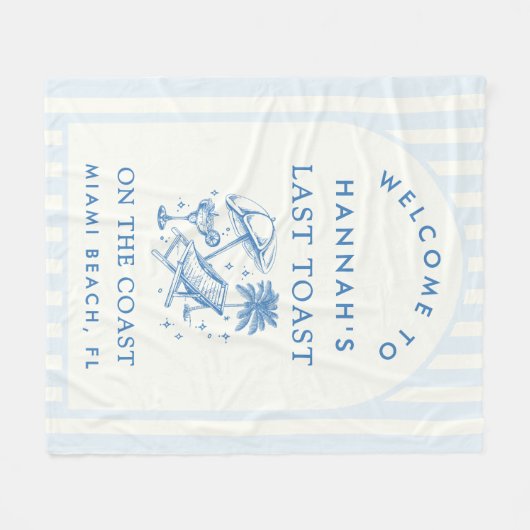 Kust Bruidsmeisje Moderne Cocktail Fleece Deken (Voorkant (Horizontaal))