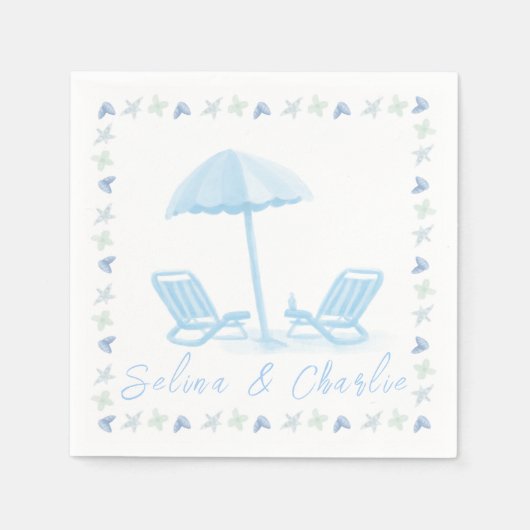 Kust bruiloft cocktail servet (Voorkant)