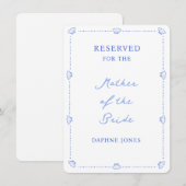 Kust bruiloft familie gereserveerd Zitplaatsen Bla Notitiekaartje (Voorkant / Achterkant)