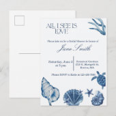 Kust bruiloft uitnodiging Thema Briefkaart (Voorkant / Achterkant)