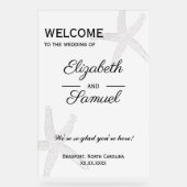 Kust bruiloft welkom teken acryl 24x36" acryl bord (Voorkant)