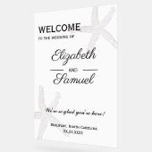 Kust bruiloft welkom teken acryl 24x36" acryl bord (Hoek)