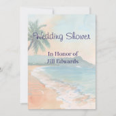 Kust bruiloftborrel strand uitnodiging  (Voorkant)