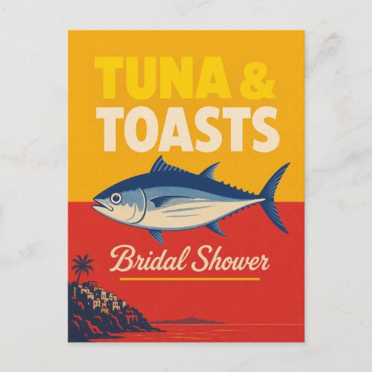 Kust Bruiloftsborrel Tonijn Nautilus Bruid Brunch Briefkaart (Voorkant)