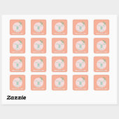 Kust Bruiloftsborrel Zeepaard Streep Vierkante Sticker (Vel)