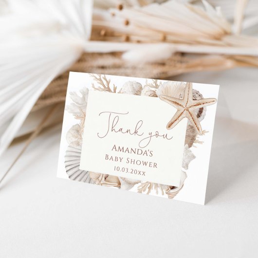 Kust bruiloftsfeest bedankkaart