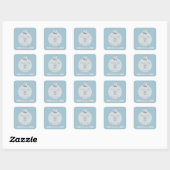 Kust bruiloftsfeest boot streep vierkante sticker (Vel)