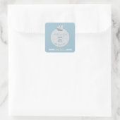 Kust bruiloftsfeest boot streep vierkante sticker (Tas)