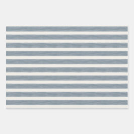 Kust cabana streeppatroon in zeeglasblauw inpakpapier vel