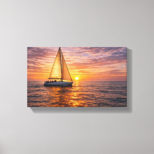Kust Canvas Wandkunst Set Zonsondergang Oceaan Dec Afdruk (Voorkant)
