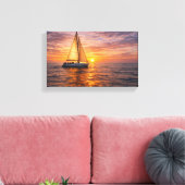 Kust Canvas Wandkunst Set Zonsondergang Oceaan Dec Afdruk (Insitu (Woonkamer))