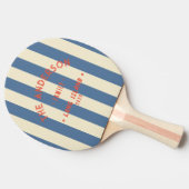 Kust Capri Blauwe Striping & Familienaam Tafeltennisbatje (Zijkant)