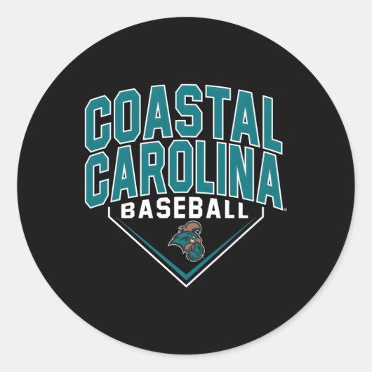 Kust Carolina Chanticleers Honkbal Bullpen Ronde Sticker (Voorkant)