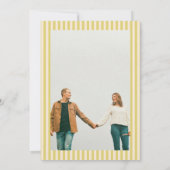 Kust Chartreuse Gestreepte Moderne Foto Bruiloft Save The Date (Achterkant)