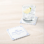 Kust Chic Blauw Persoonlijk Oefendiner Kartonnen Onderzetters (Insitu)