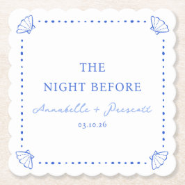 Kust Chic Blauw Persoonlijke Oefenavond Eten Kartonnen Onderzetters