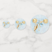 Kust Chic | Blauwe en Gouden Koraalrif Confetti (Achterkanten)