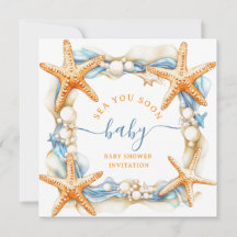 Kust chic Blauwe Zee Tot Ziens Baby shower