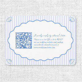 Kust Chic Blue Wedding Website QR Code RSVP Informatiekaartje