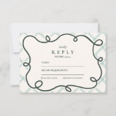 Kust Chic Bruiloft RSVP Kaartje (Voorkant)