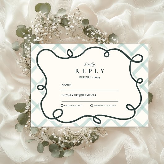 Kust Chic Bruiloft RSVP Kaartje