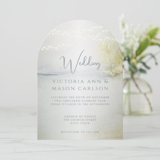 Kust Chic bruiloft uitnodigingen (Staand voorkant)