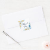 Kust Chic | Dank je, Modern Koraalrif Vierkante Sticker (Envelop)