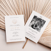 Kust Chic Folie Bruiloft Uitnodiging Zwart Wit