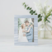 Kust Chic gedempt blauw elegante bruiloft Bedankkaart (Staand voorkant)