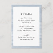 Kust Chic gedempt blauw elegante bruiloft Informatiekaartje (Voorkant)