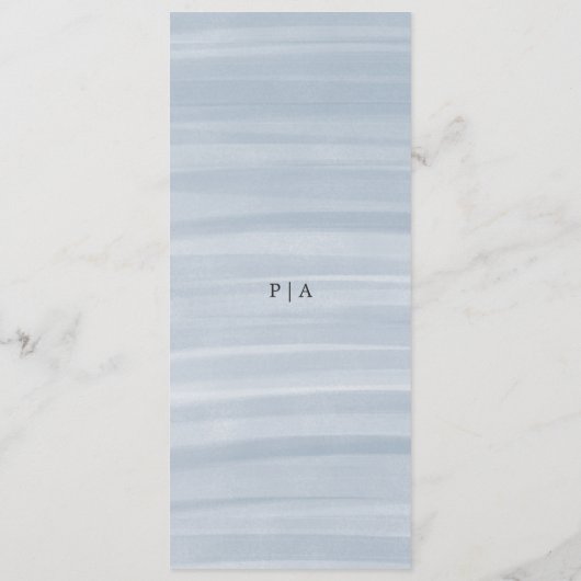 Kust Chic gedempt blauw elegante bruiloft Menu (Achterkant)