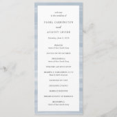 Kust Chic gedempt blauw elegante bruiloft Programmakaart (Voorkant)