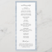 Kust Chic gedempt blauw elegante bruiloft Programmakaart (Achterkant)