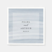 Kust Chic gedempt blauw elegante bruiloft Servet (Voorkant)