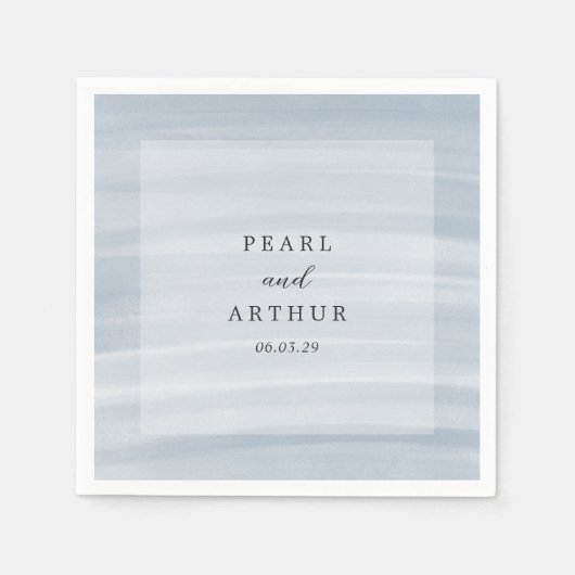 Kust Chic gedempt blauw elegante bruiloft Servet (Voorkant)