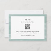 Kust Chic gedempt groen QR-code Elegant bruiloft RSVP Kaartje (Voorkant)